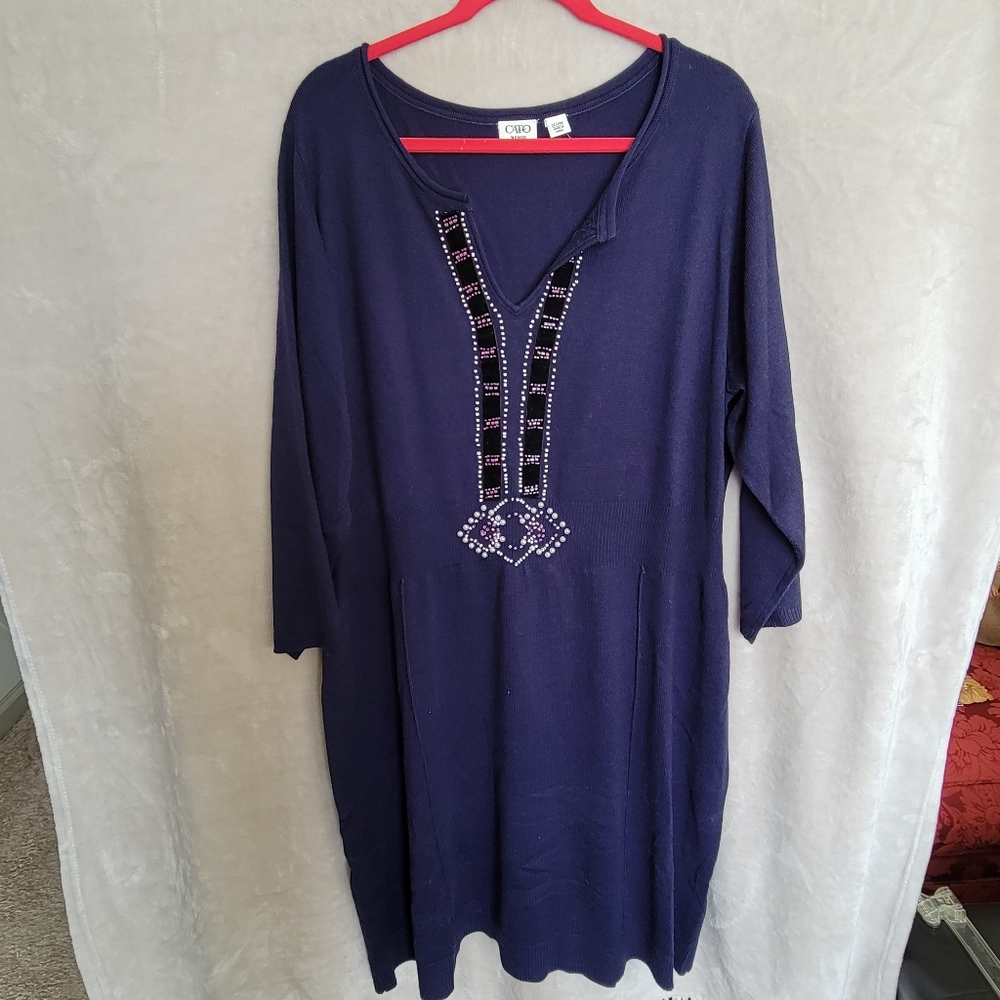 NWOT! Cato Navy Blue Sweater Dress